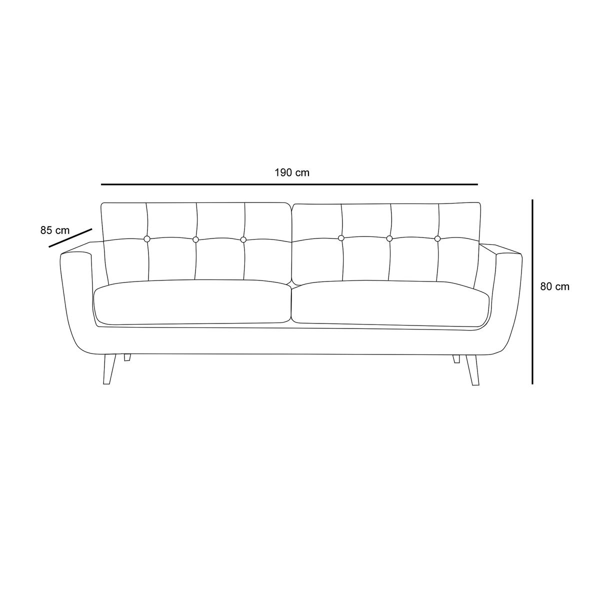 BARAKA HOME - Sofá Vintage Natan 3 cuerpos - Beige Claro