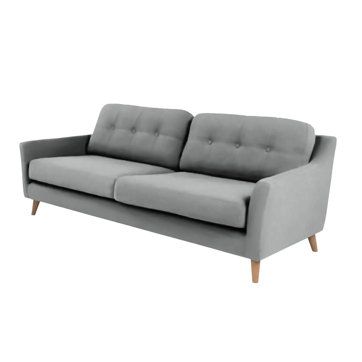 BARAKA HOME - Sofá Vintage Natan 3 cuerpos - Gris Claro