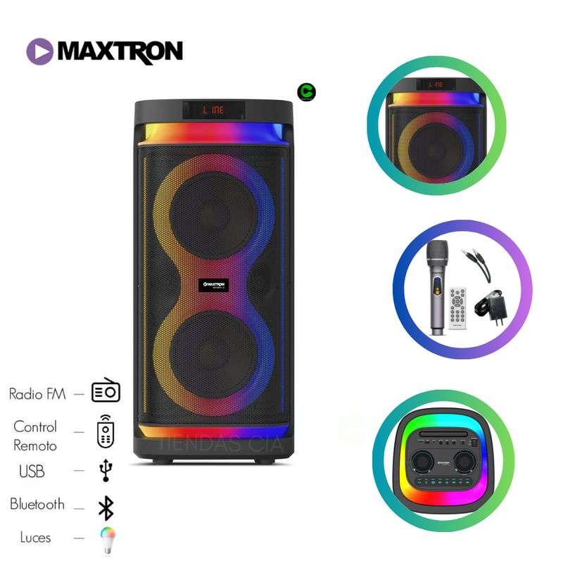 MAXTRON - Parlante Torre Maxtron Infinity 6.5" x 2 - MX 613D
