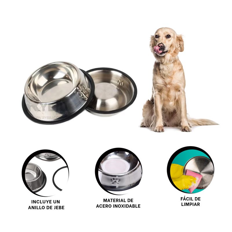 GENERICO - Comedor Pet para Perro en Talla XL 30 cm Y+Ligas de Regalo