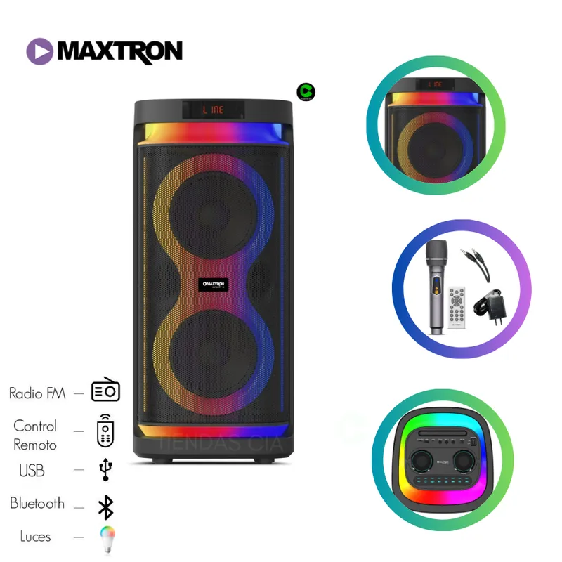 MAXTRON - Parlante Torre Maxtron Infinity 6.5" x 2 - MX 613D