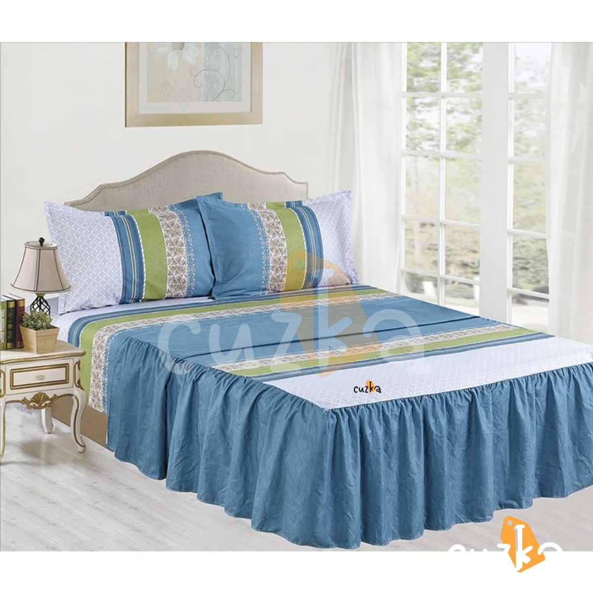 CASATEX - Set de Sabanas Con Blonda de 4 Piezas Queen