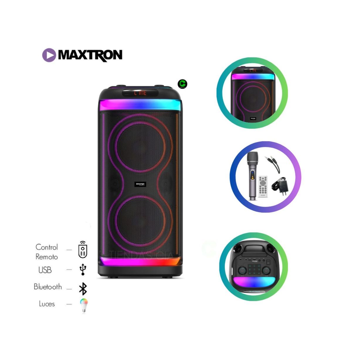 MAXTRON - Parlante Torre Maxtron Hypnotic 6.5" x 2 - MX 608D