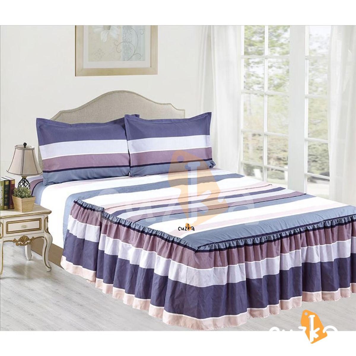 CASATEX - Set de Sabanas Con Blonda de 4 Piezas Queen