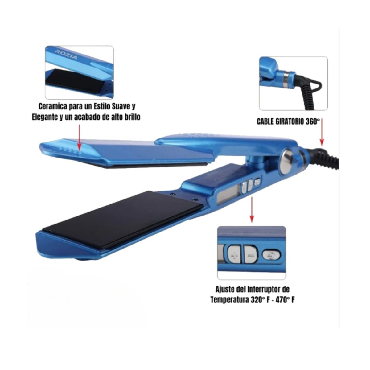 OEM - Plancha Alisador De Cabello De Cerámica  - Rozia