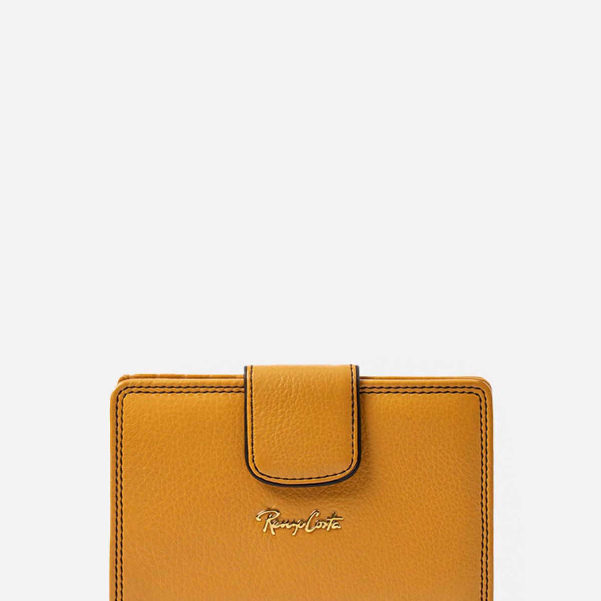 RENZO COSTA - BILLETERA MEDIANA COLECCION CAPSULA 73 MUSTARD