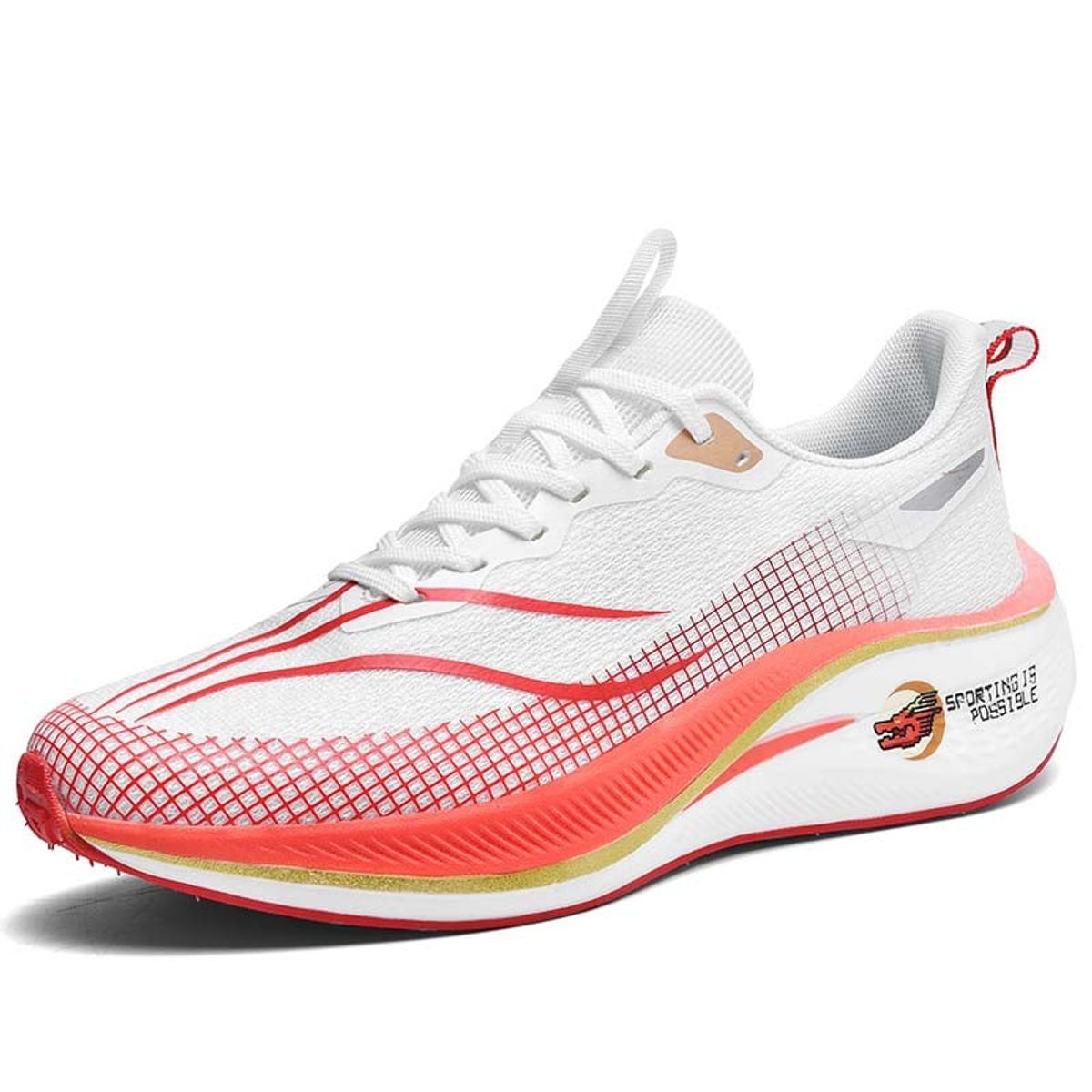 SHANDIAN - Zapatillas Running Plataforma Hombre Blanco-