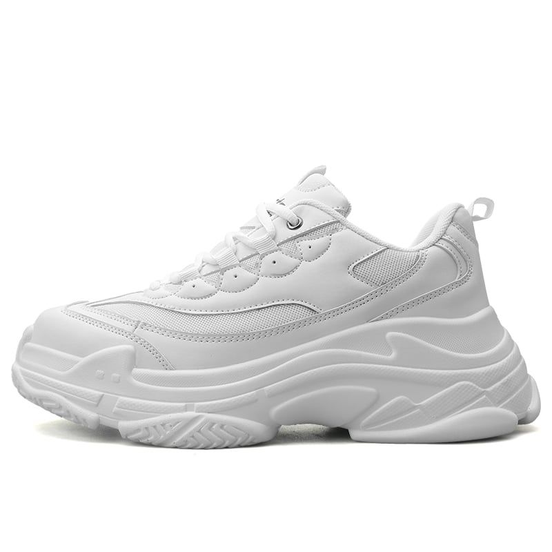 SHANDIAN - Zapatillas Plataforma Hombre Blanco
