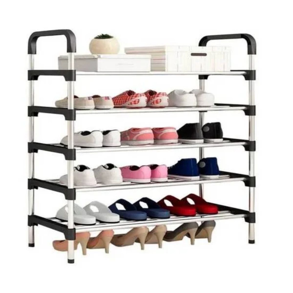 GENERICO - ORGANIZADOR DE CALZADOS MULTIUSO ZAPATERO DE 5 NIVELES NEGRO