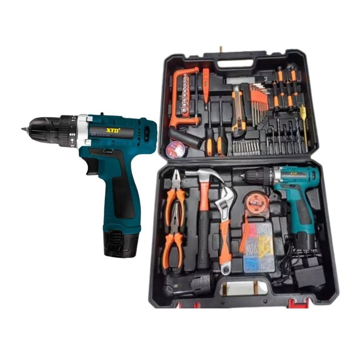 GENERICO - Taladro Inalámbrico XTD  Y Set De Herramientas -108 Pzs