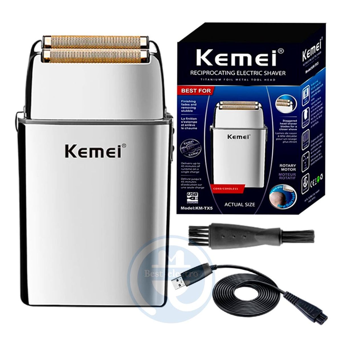 KEMEI - Afeitadora Shaver Kemei KM-TX5 Carga USB