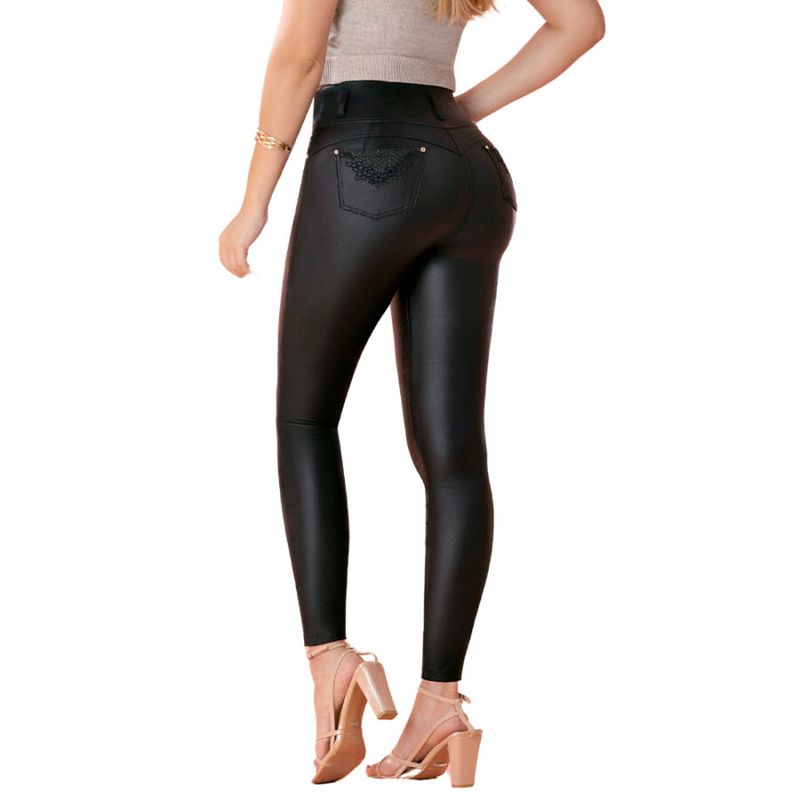 T&T - Pantalón Ecocuero Wafle TYT Jeans  Moda Colombiana