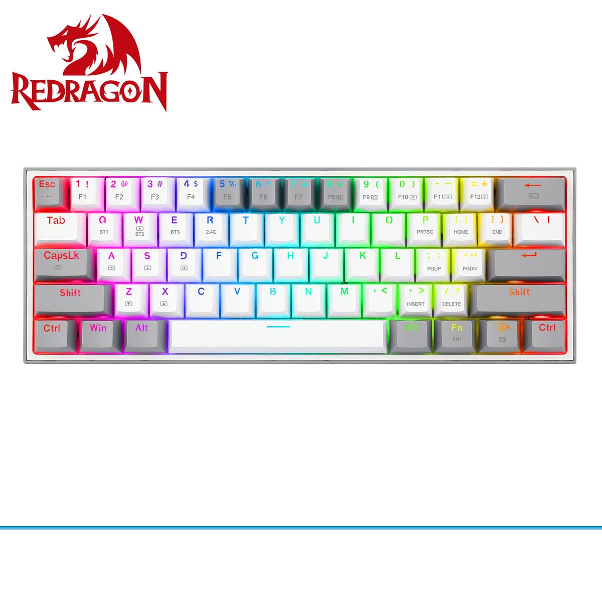 REDRAGON - Teclado Redragon FIZZ PRO Wireless Spanish K616-RGB-GW WHITEGREY