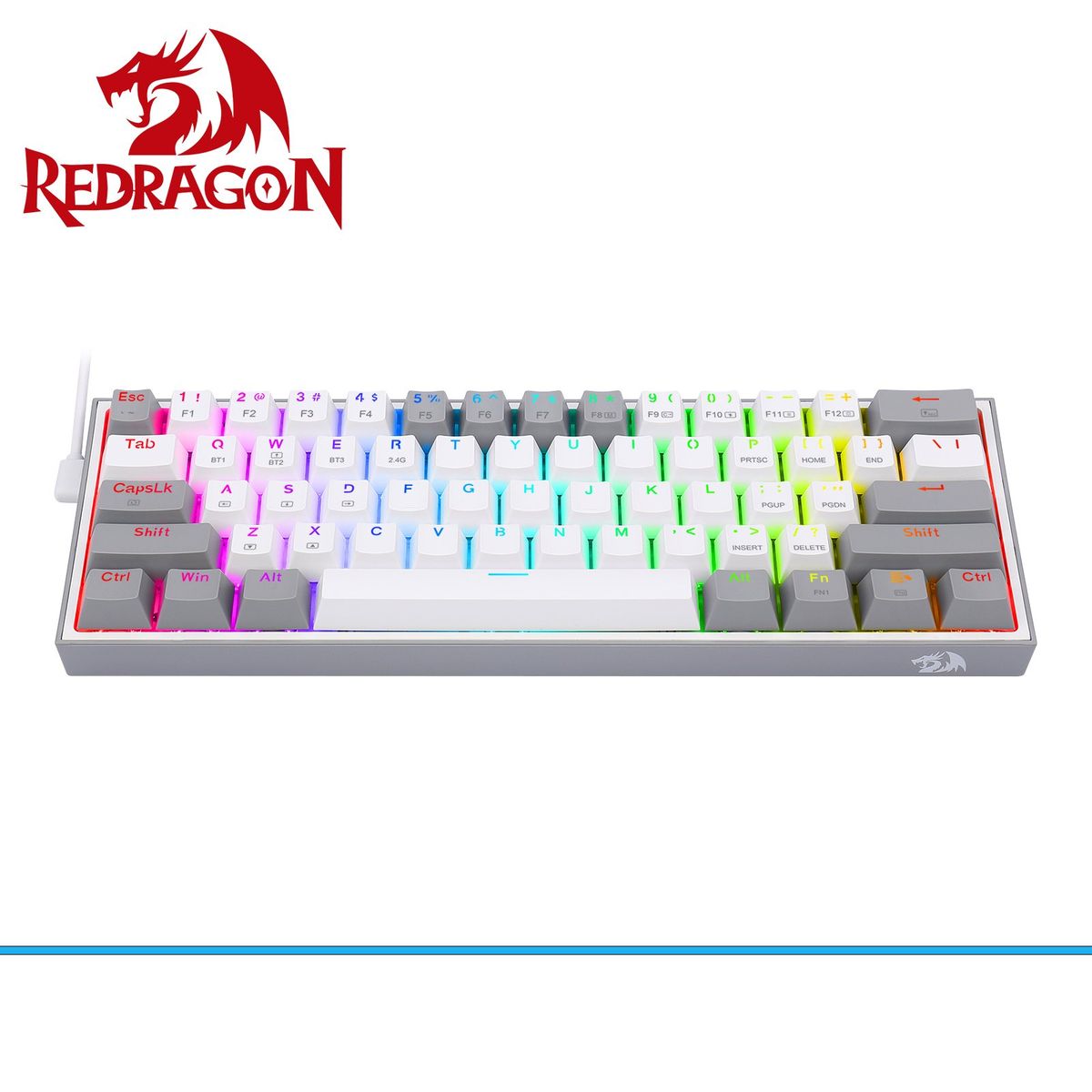 REDRAGON - Teclado Redragon FIZZ PRO Wireless Spanish K616-RGB-GW WHITEGREY