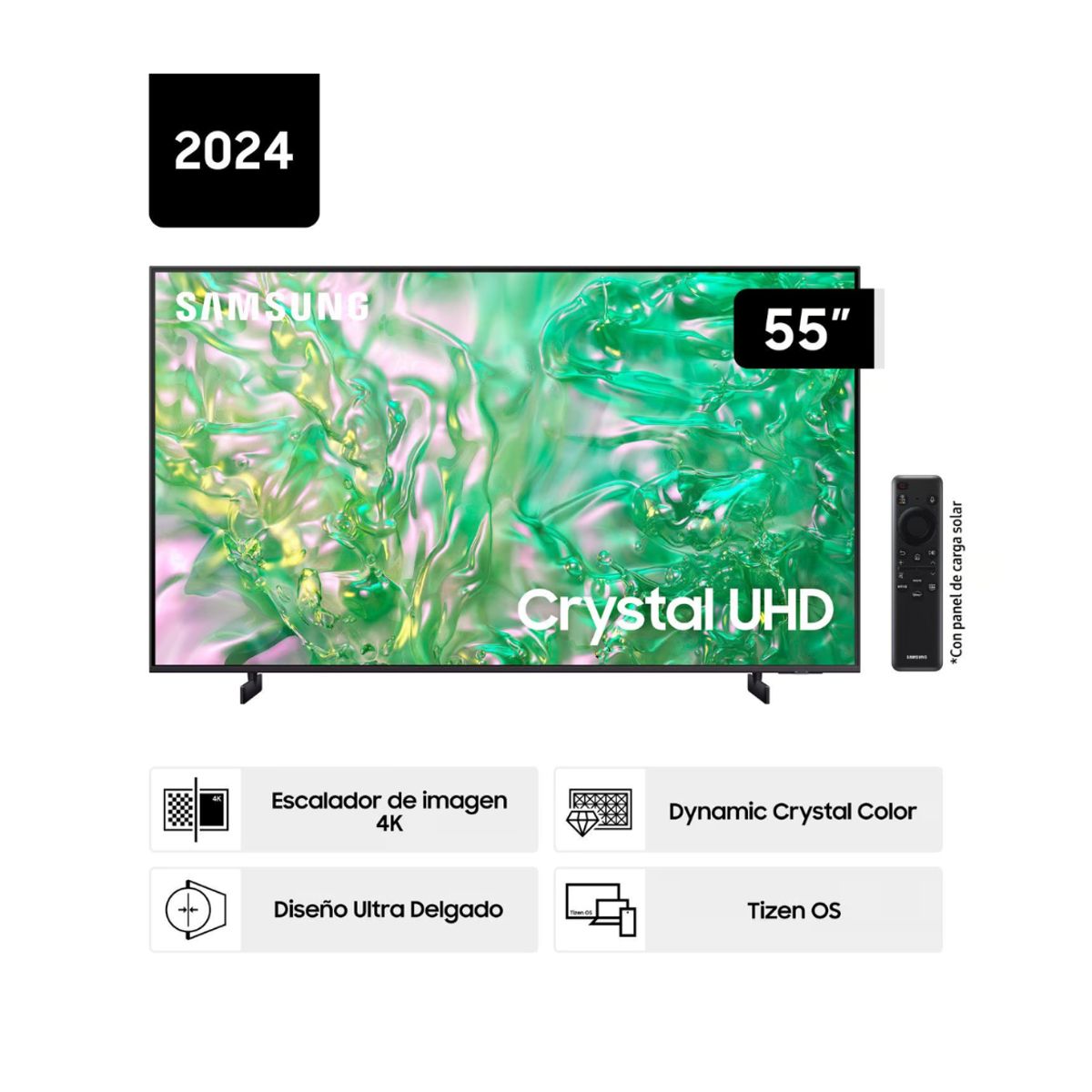 SAMSUNG - Televisor samsung 55 Crystal UHD UN55DU8000G 4K Tizen OS Smart TV 2024