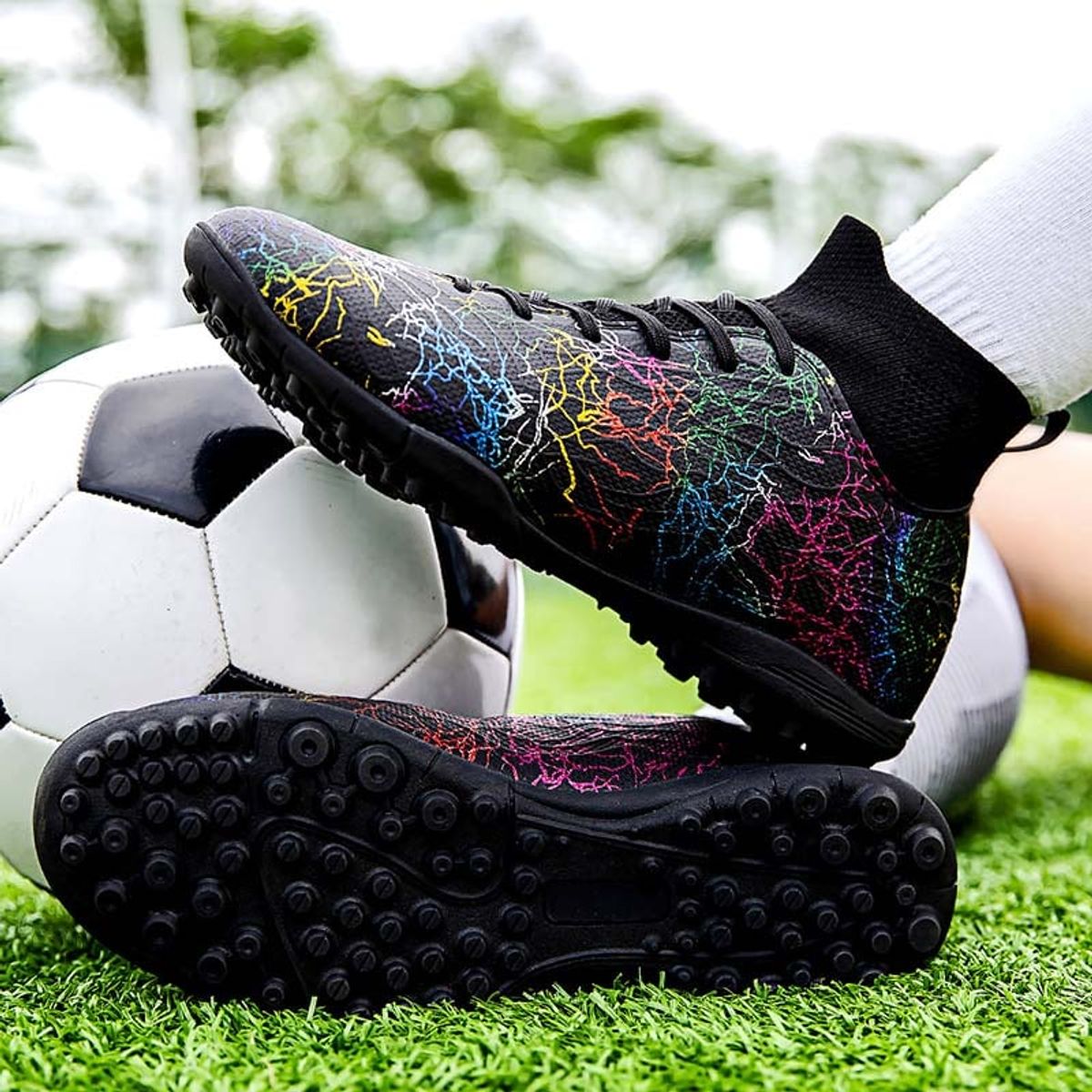 SHANDIAN - Zapatillas de Fútbol Hombre TF Negro