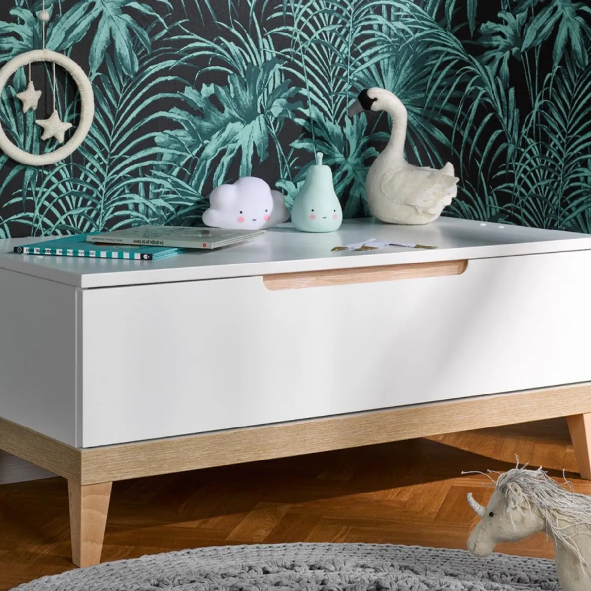 TU MESITA - Baúl Moderno Tony color Blanco 1 cajón TU MESITA