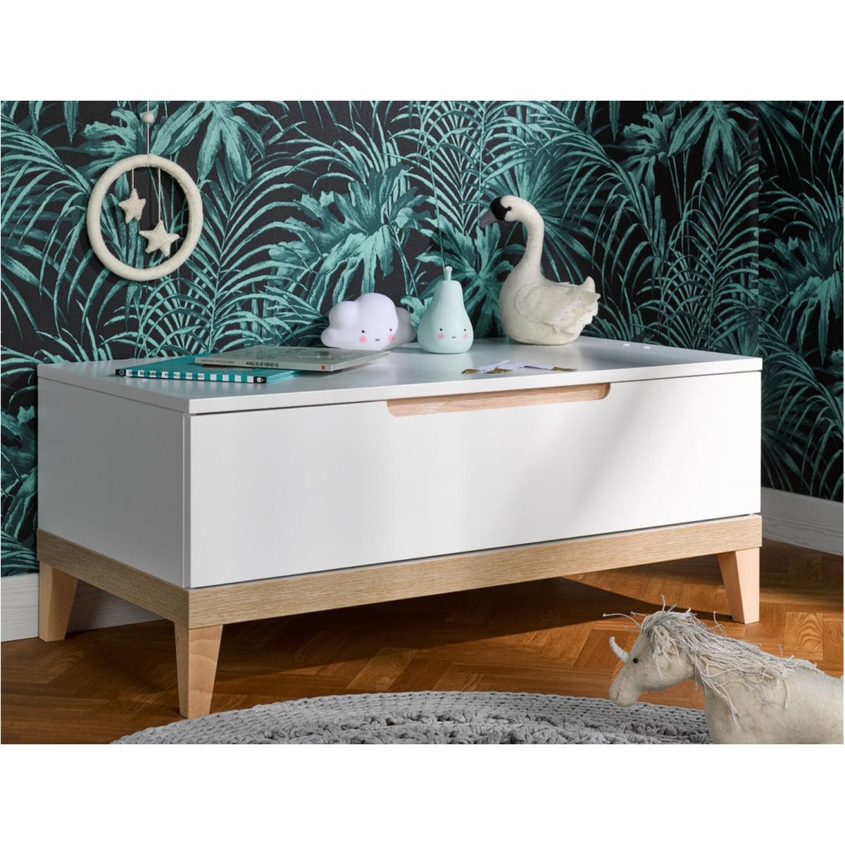 TU MESITA - Baúl Moderno Tony color Blanco 1 cajón TU MESITA