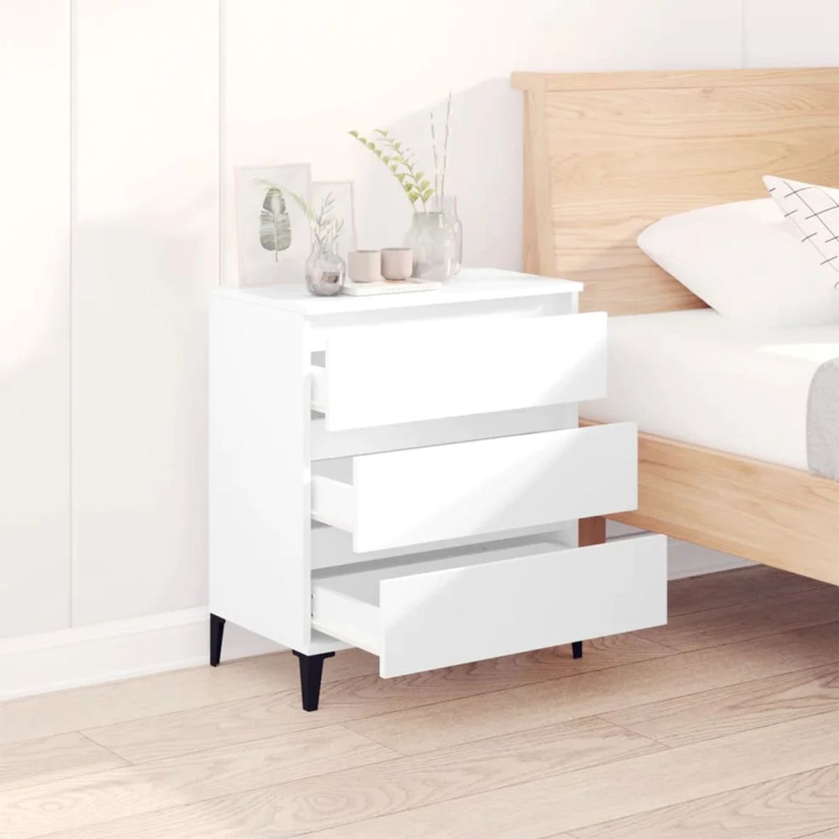 TU MESITA - Cómoda Clásica Atenas color Blanco 3 cajones TU MESITA