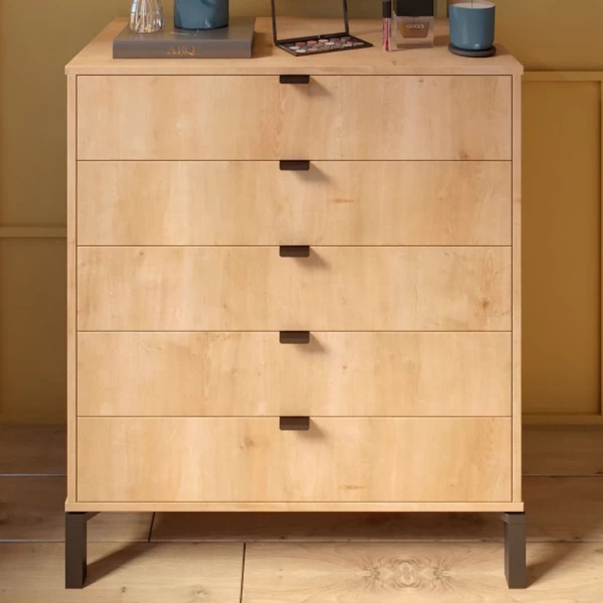 TU MESITA - Cómoda Clásica Queen 5 cajones color Haya TU MESITA