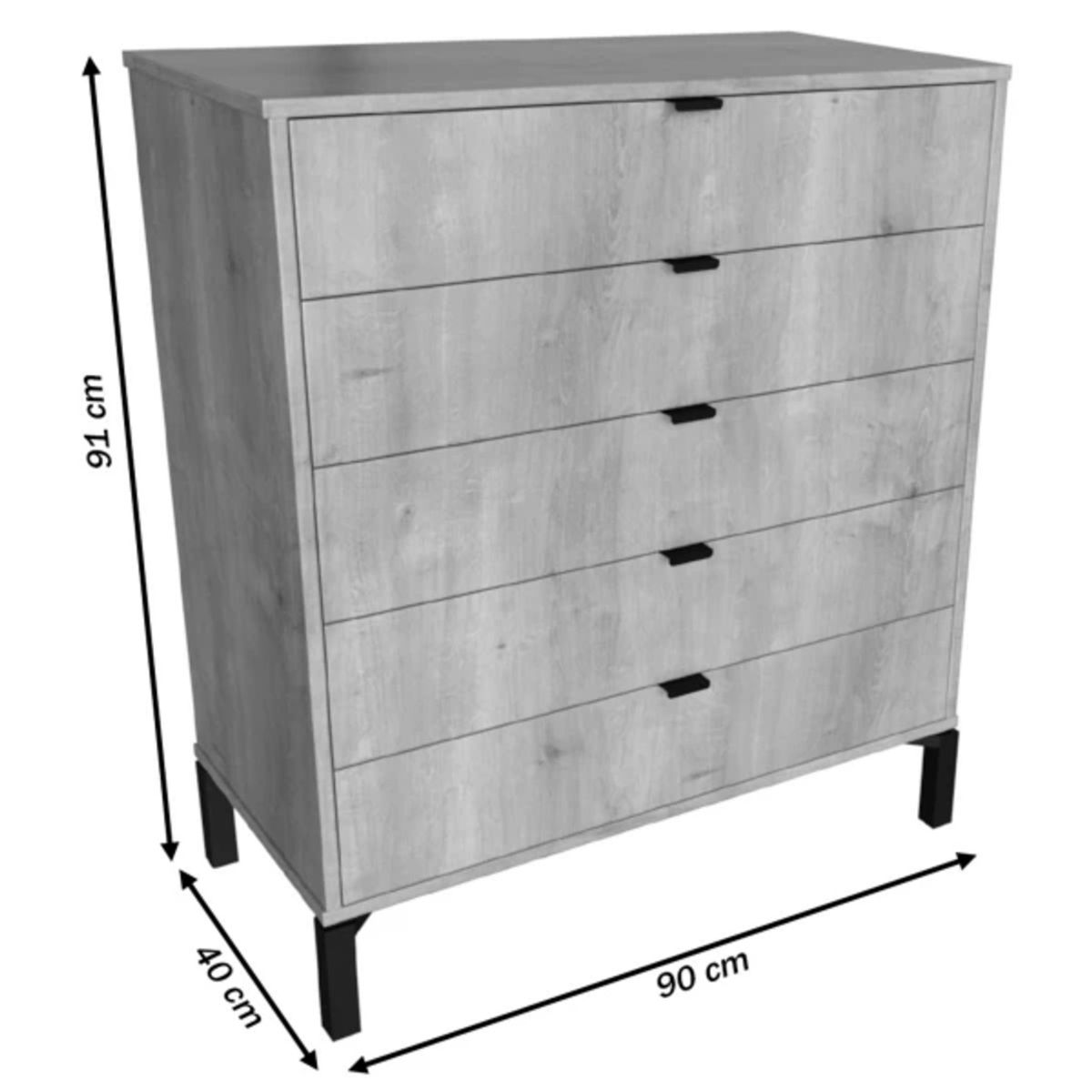 TU MESITA - Cómoda Clásica Queen 5 cajones color Haya TU MESITA