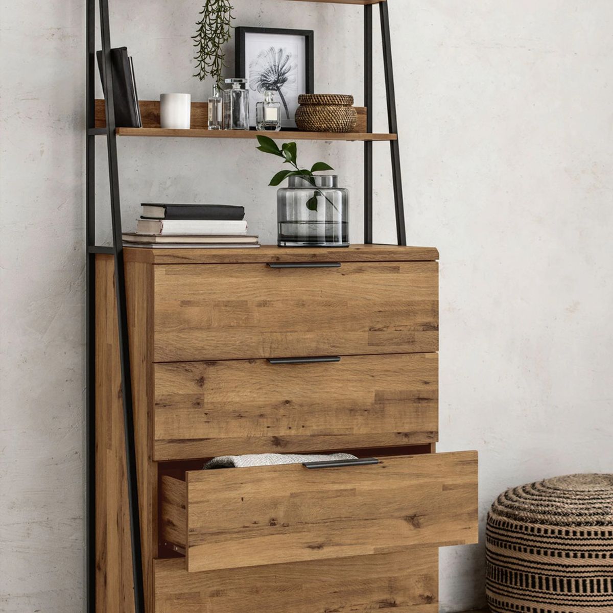 TU MESITA - Cómoda mas Repisas Juvenil Jordany color Marrón TU MESITA