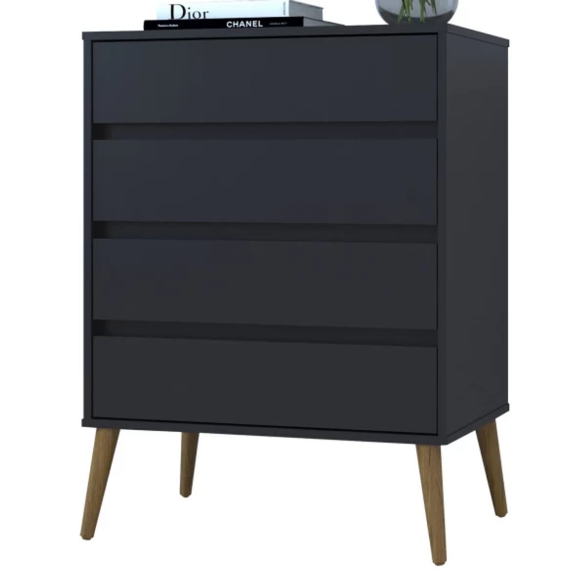 TU MESITA - Cómoda Multiusos Fiorentina color Negro 4 cajones TU MESITA