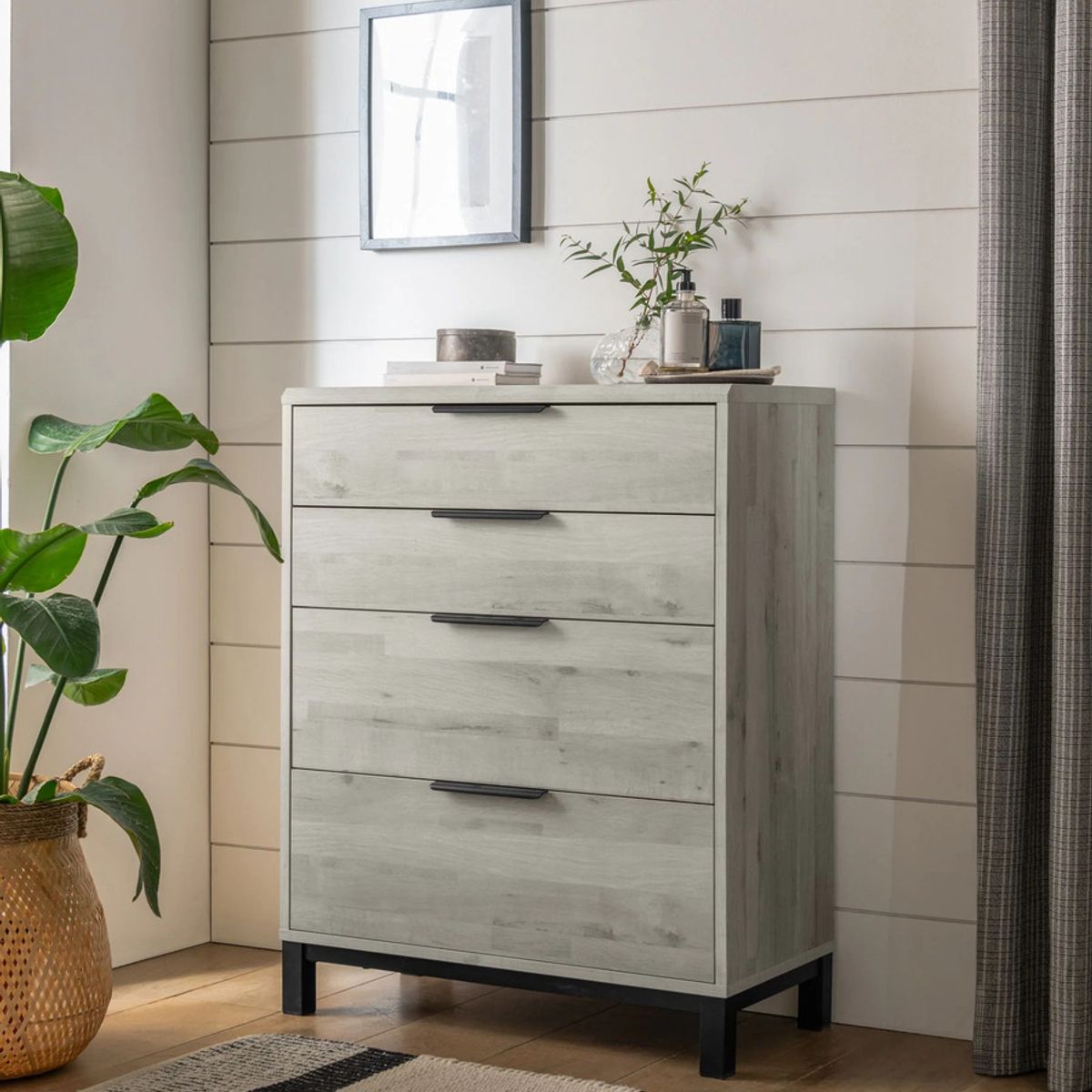 TU MESITA - Cómoda Alta Beta color Ceniza 4 cajones TU MESITA