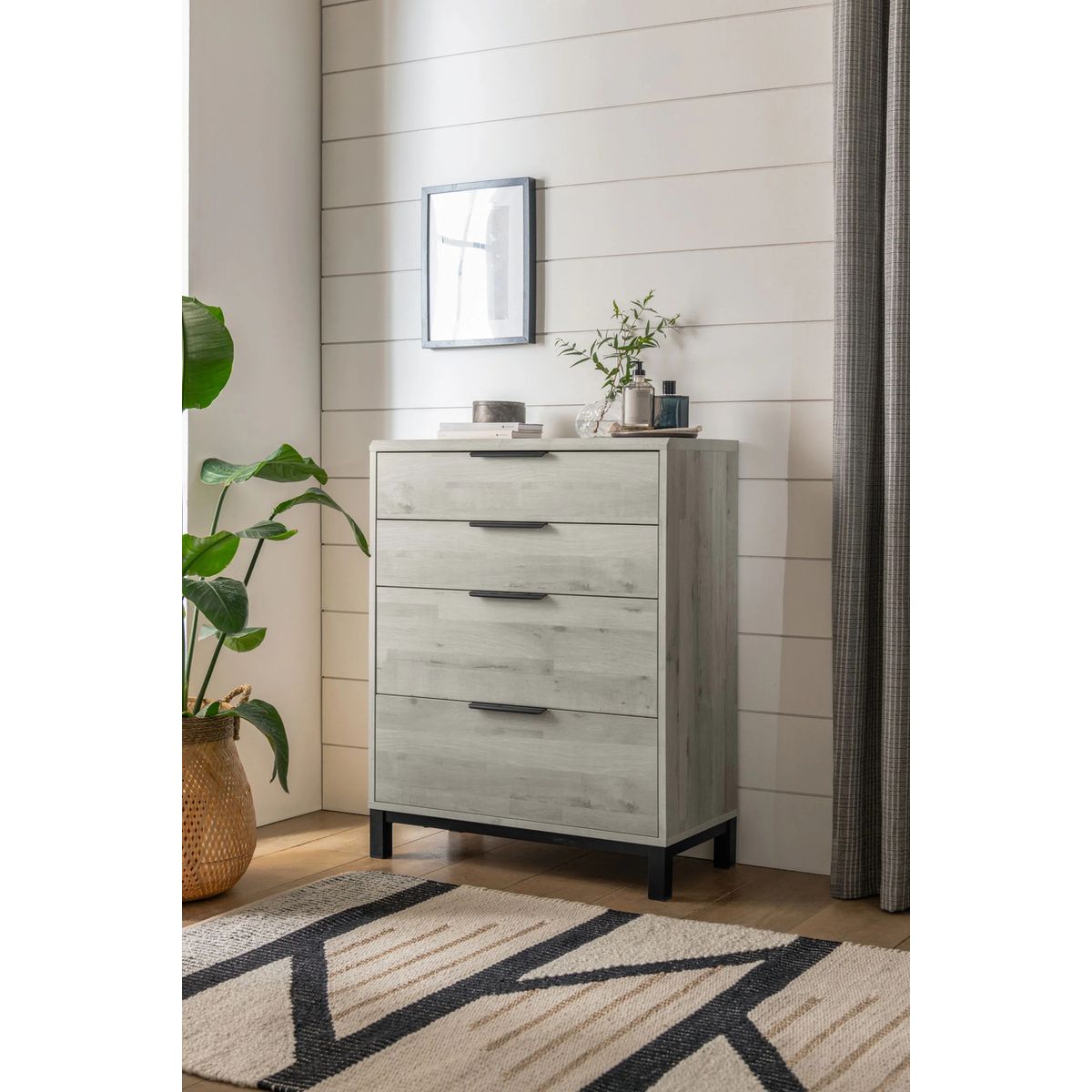 TU MESITA - Cómoda Alta Beta color Ceniza 4 cajones TU MESITA