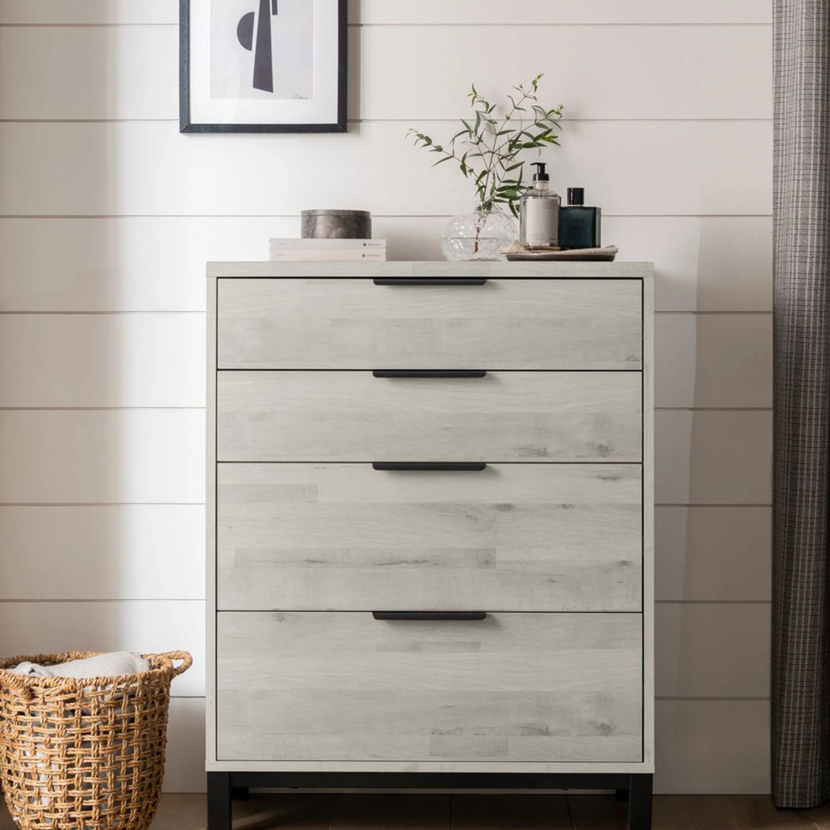 TU MESITA - Cómoda Alta Beta color Ceniza 4 cajones TU MESITA
