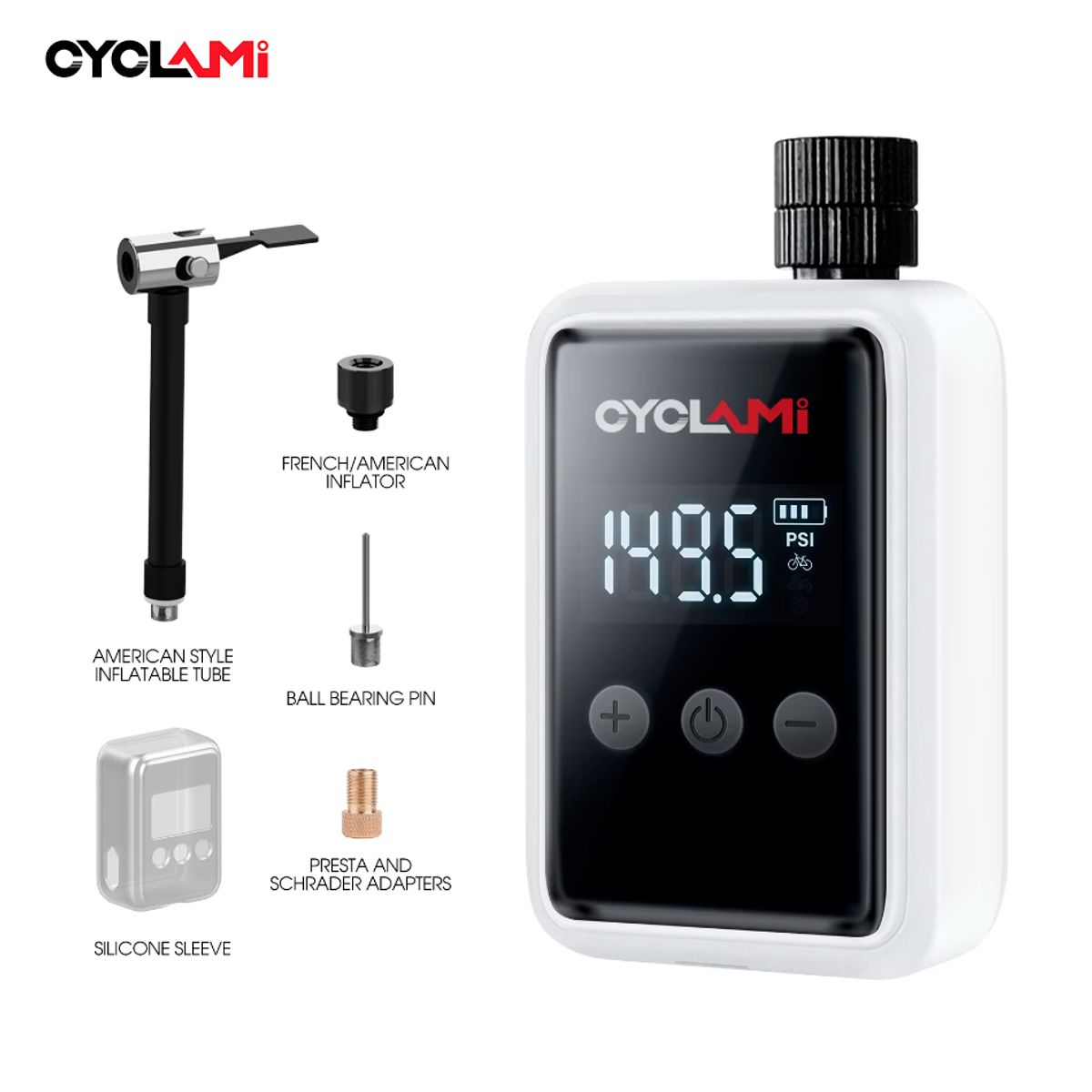 GENERICO - Inflador Portatil Electrico Bicicleta Moto Cyclami Recargab