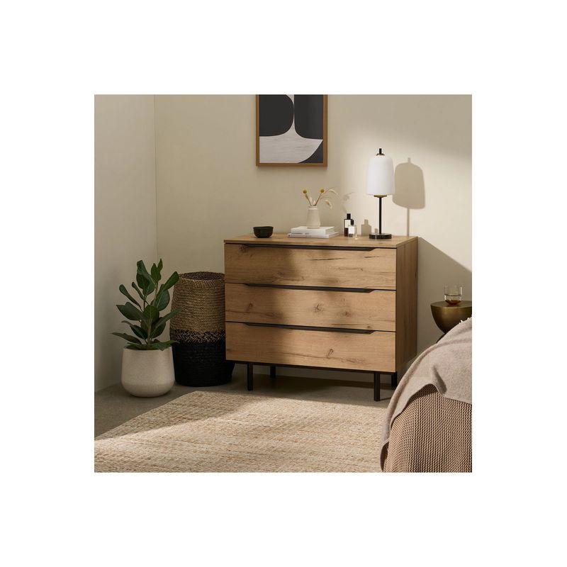 TU MESITA - Cómoda Clásica Porto 3 cajones color Haya TU MESITA