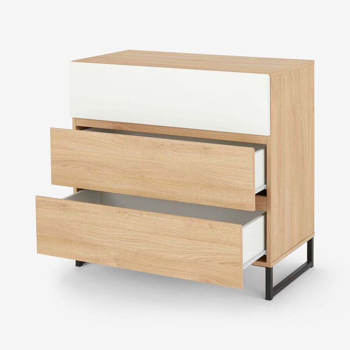 TU MESITA - Cómoda Juvenil Pilar 3 cajones color DunaBlanco TU MESITA