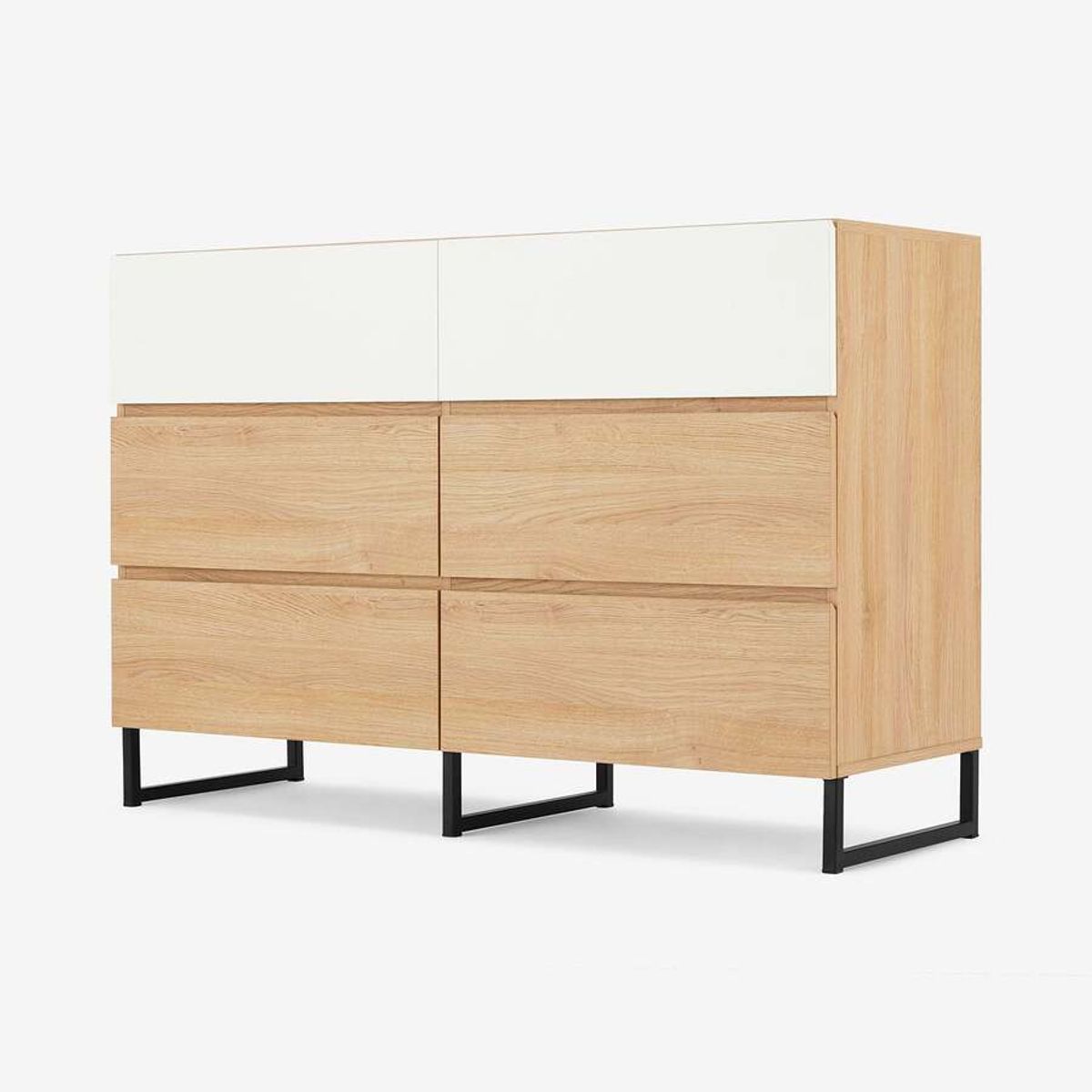 TU MESITA - Cómoda Juvenil Pilar 6 cajones color DunaBlanco TU MESITA