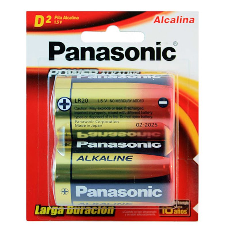 PANASONIC - Pila D Alcalina Panasonic x 2 unidades