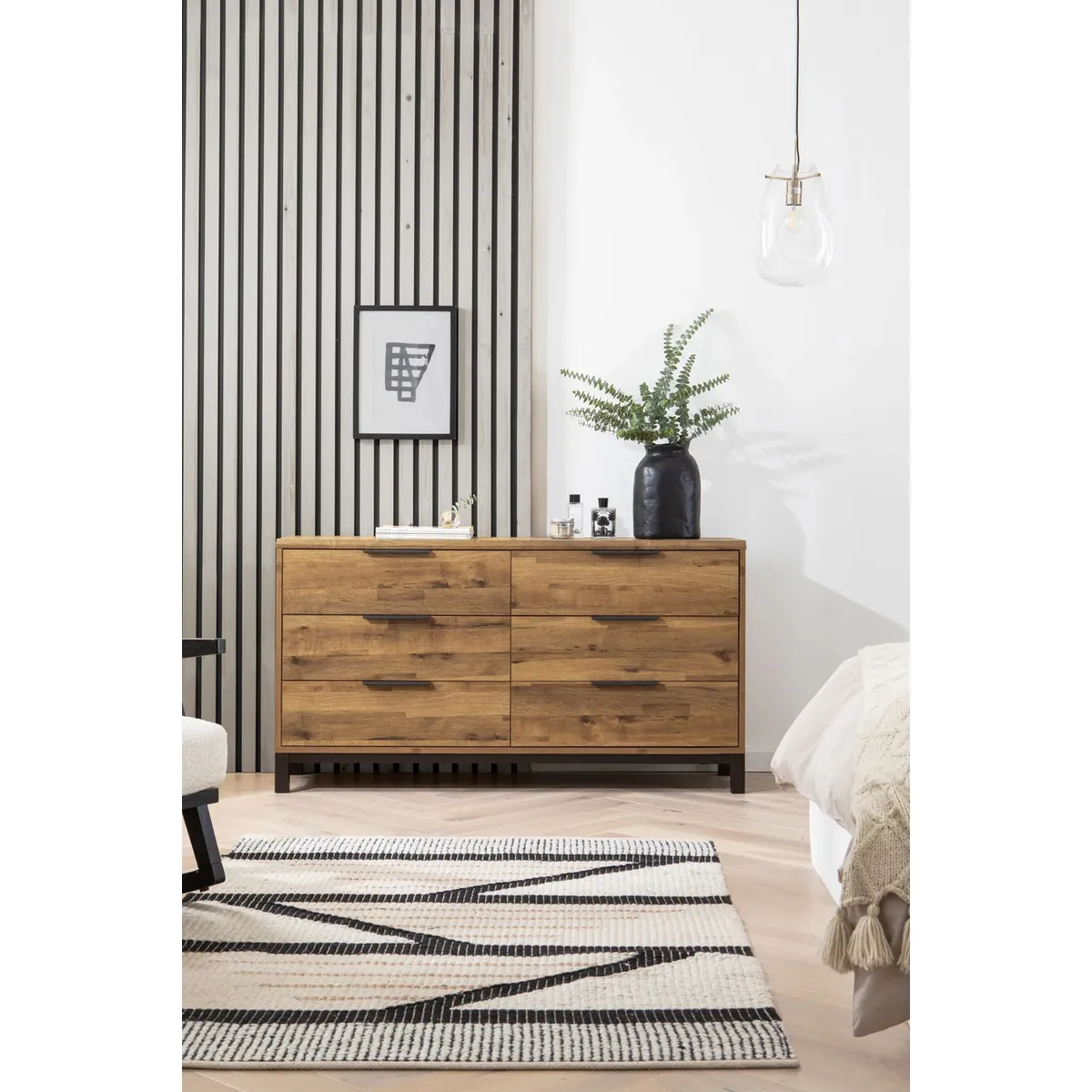 TU MESITA - Cómoda Rústica Beta color Marrón 6 cajones TU MESITA