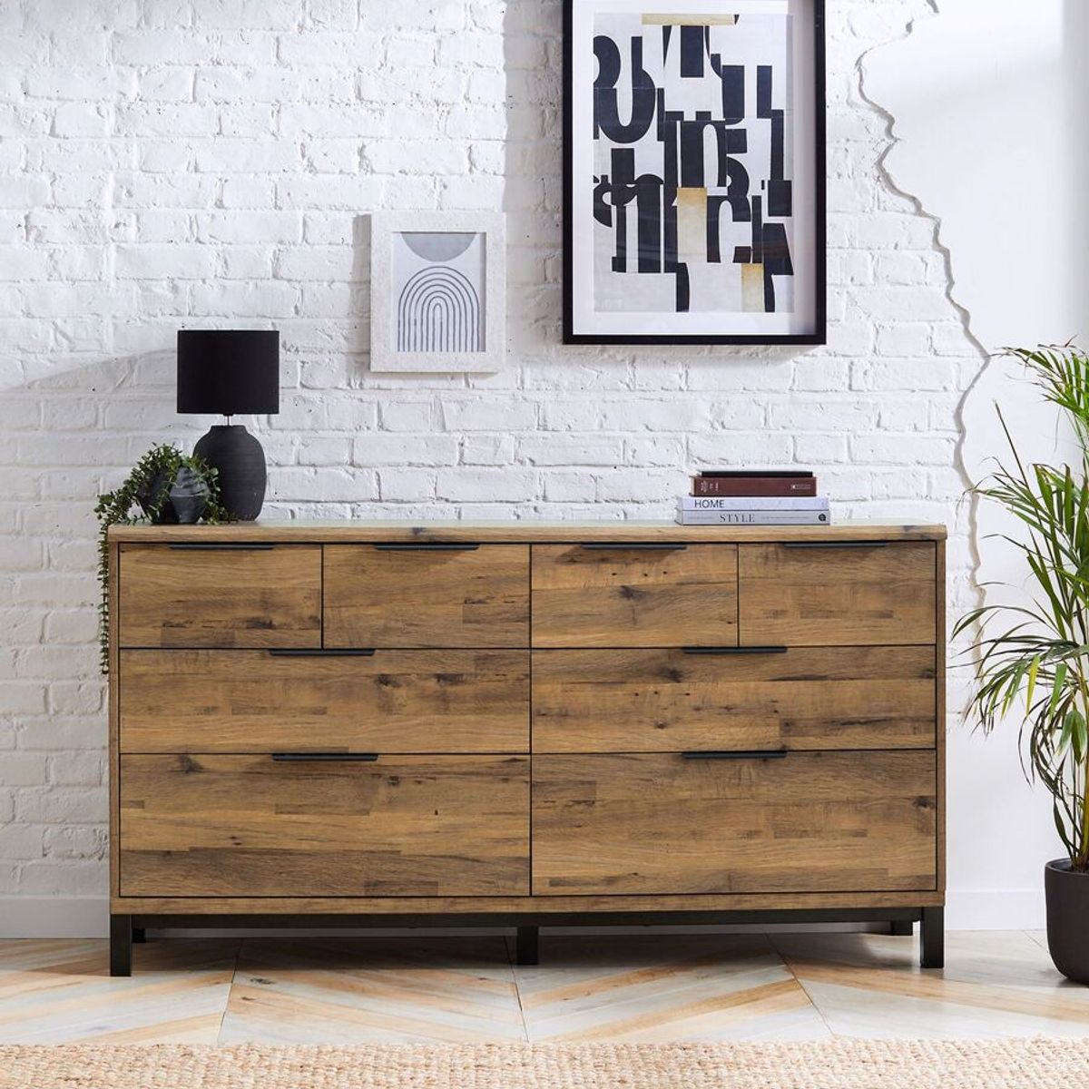 TU MESITA - Cómoda Rústica Beta color Marrón 8 cajones TU MESITA