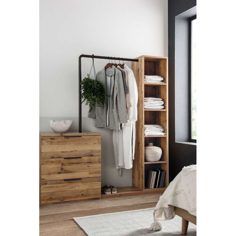 TU MESITA - Mueble 3en1 Cómoda+Perchero+Estante Madonna Color Marrón TU MESITA