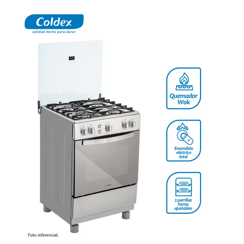 COLDEX - Cocinas a Gas COLDEX 4 Quemadores CX641 Inox
