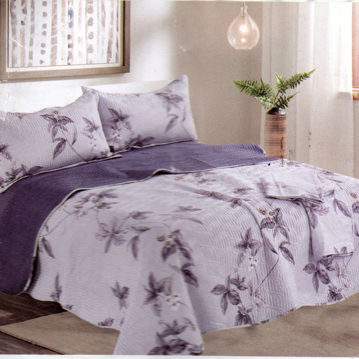 MINGDA - Set de Cubrecama 2 pz de 5 Piezas 100% Calidad Premiun