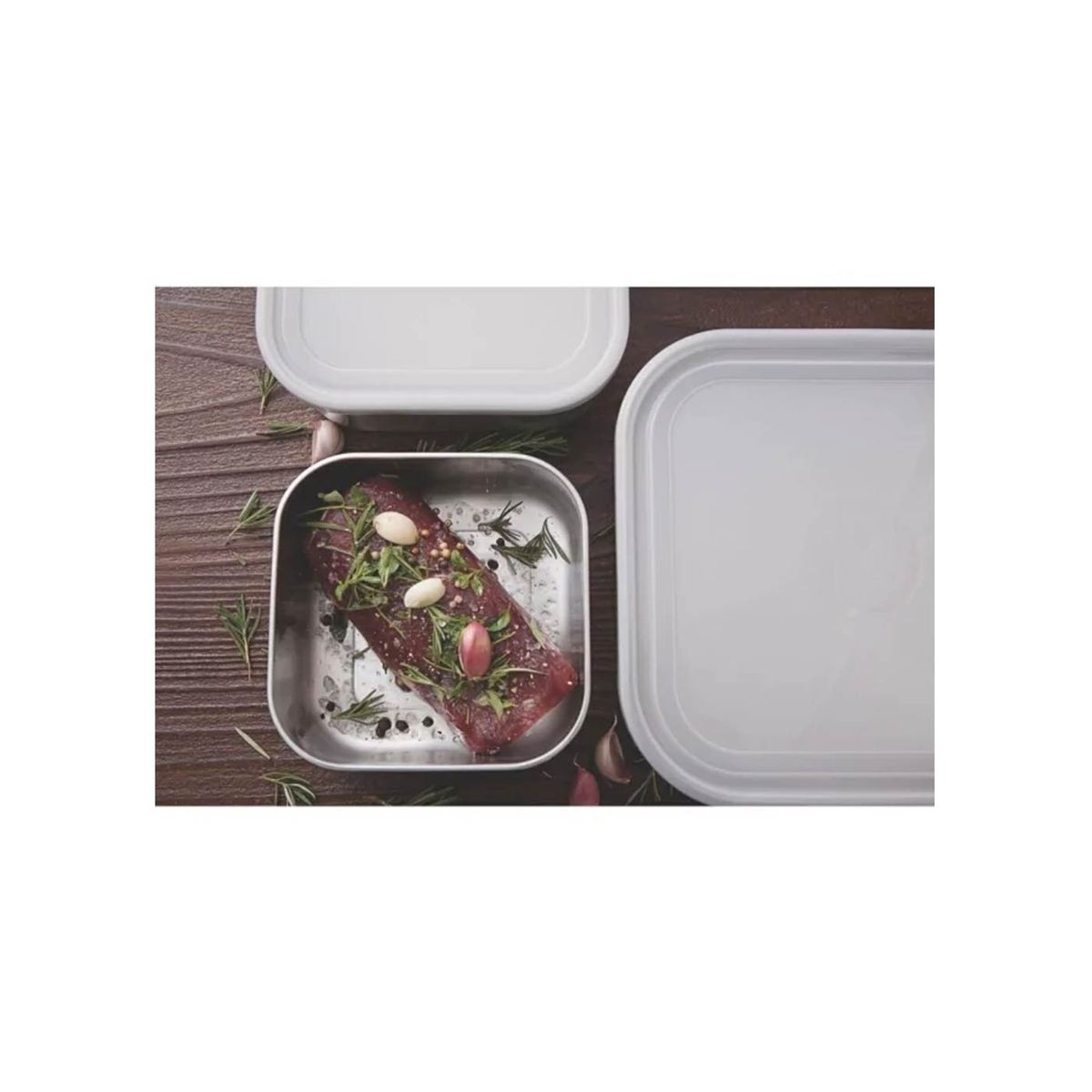 TRAMONTINA - Juego de Taper  TRAMONTINA X3 piezas Cuadrado