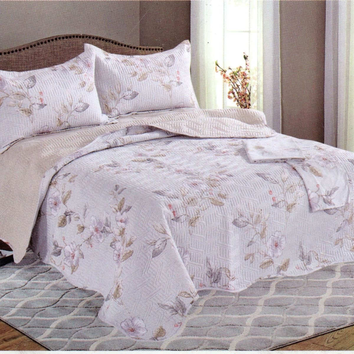 MINGDA - Set de Cubrecama 2 pz de 5 Piezas 100% Calidad Premiun