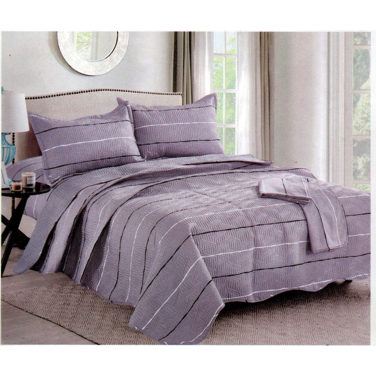 MINGDA - Set de Cubrecama 2 pz de 5 Piezas 100% Calidad Premiun