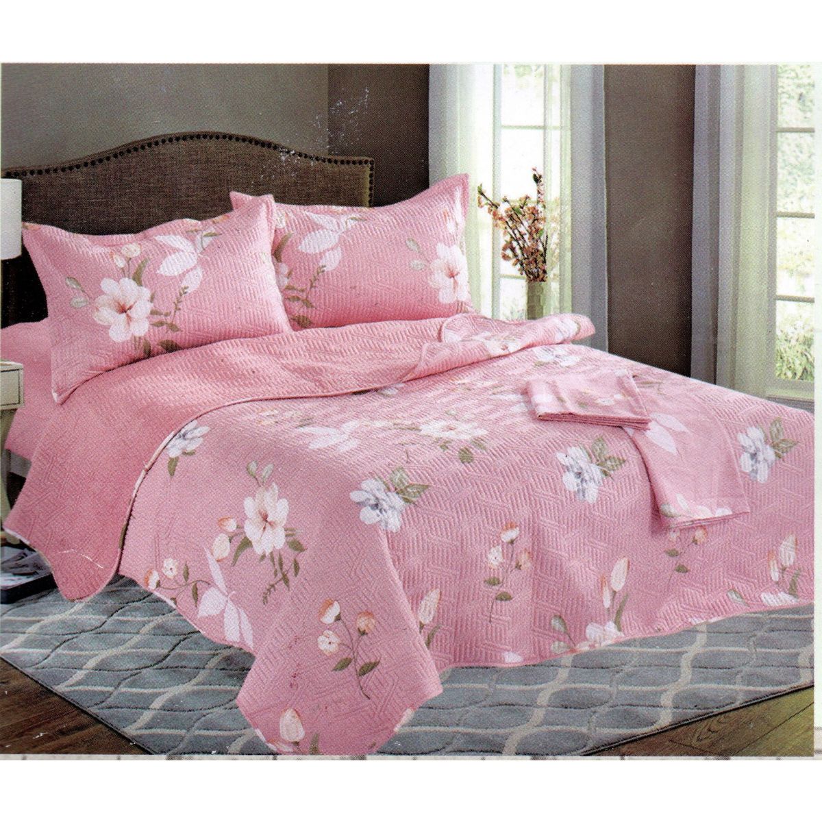 MINGDA - Set de Cubrecama 2 pz de 5 Piezas 100% Calidad Premiun