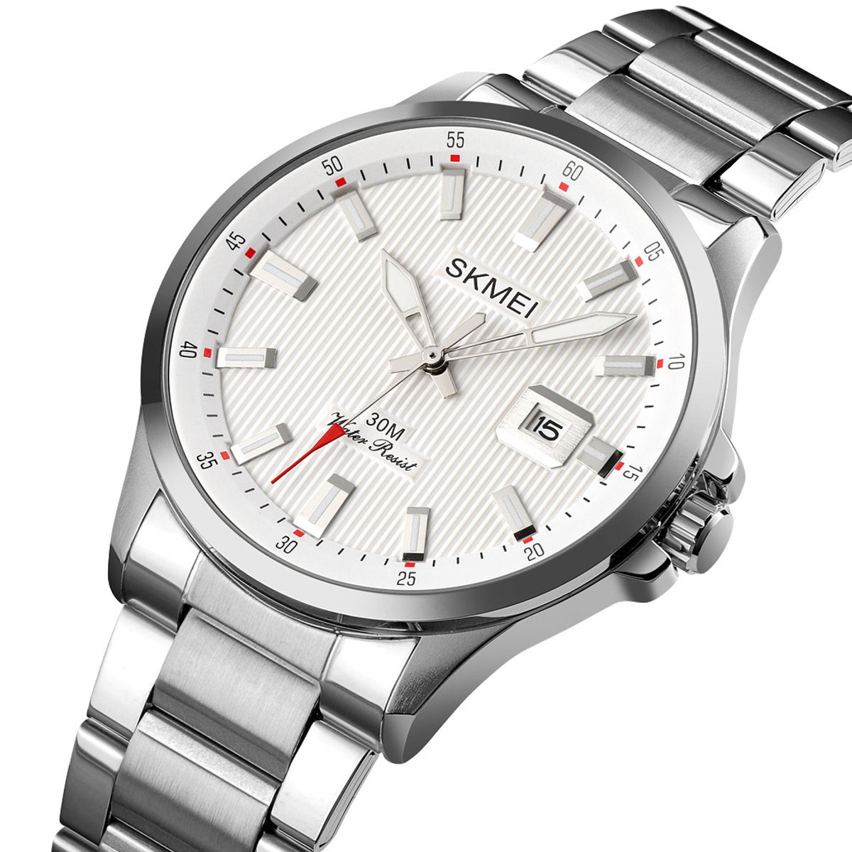 SKMEI - Reloj Skmei 1654 Plateado analógo Correa Acero