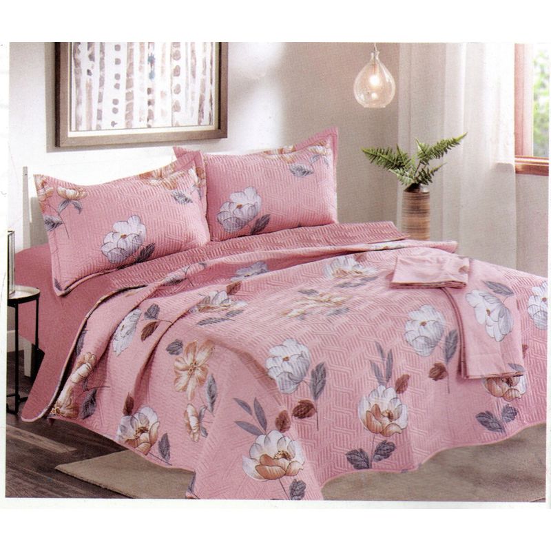 MINGDA - Set de Cubrecama 2 pz de 5 Piezas 100% Calidad Premiun