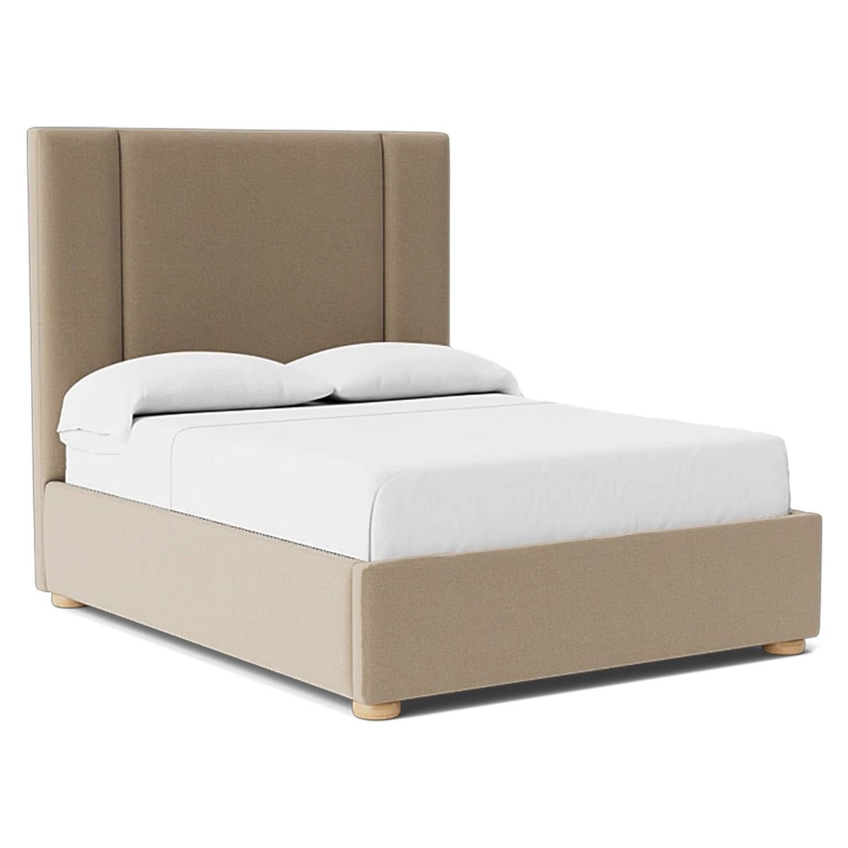 GENERICO - Cama Tapizada Lisa Milán Beige Queen