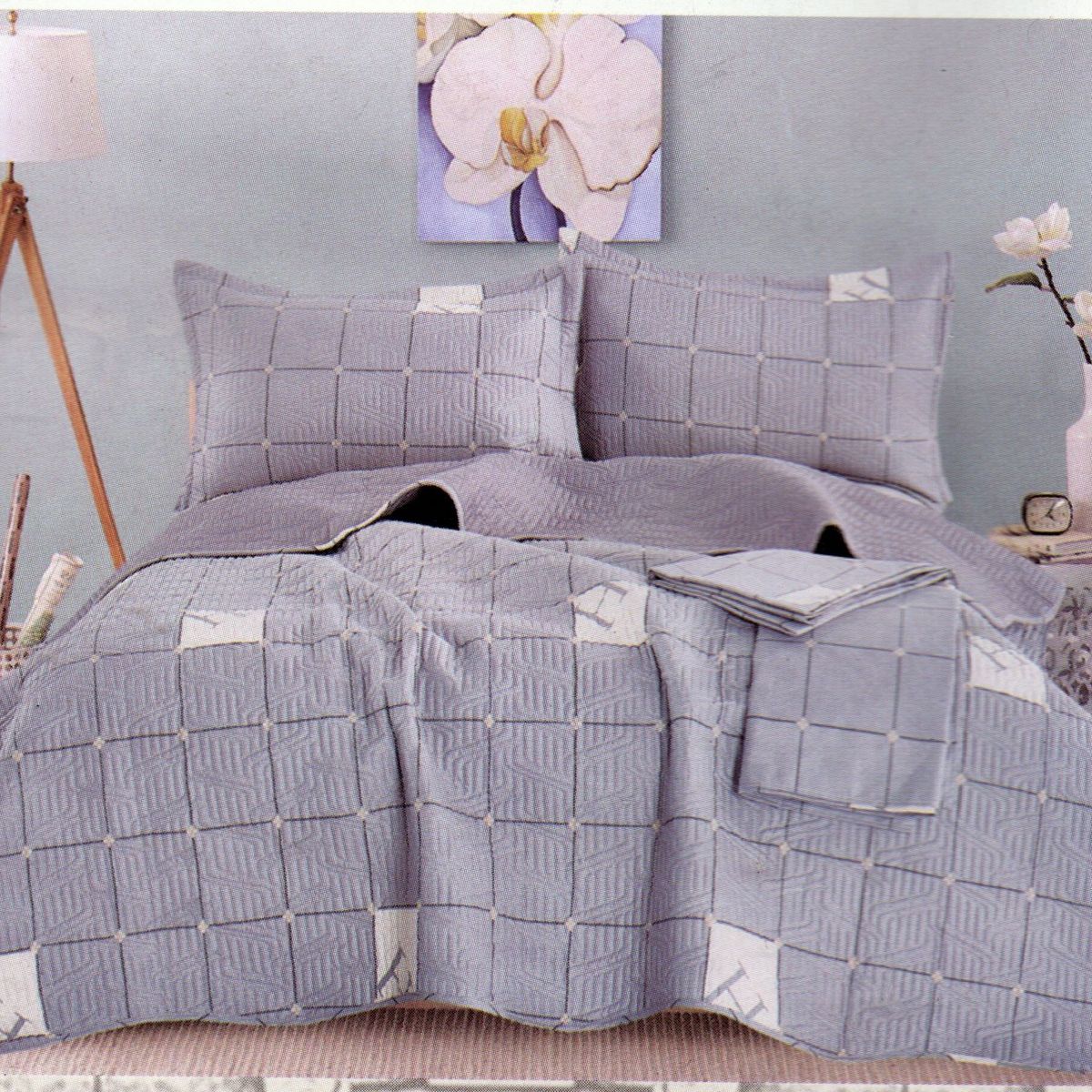 MINGDA - Set de Cubrecama 2 pz de 5 Piezas 100% Calidad Premiun