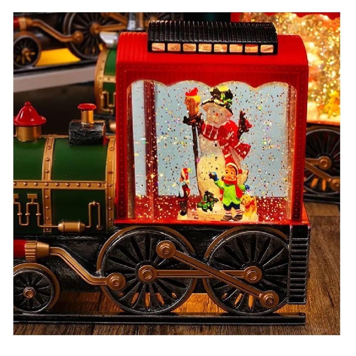 GENERICO - Tren Navideño Linterna Musical Adorno Luminoso Muñeco de Nieve