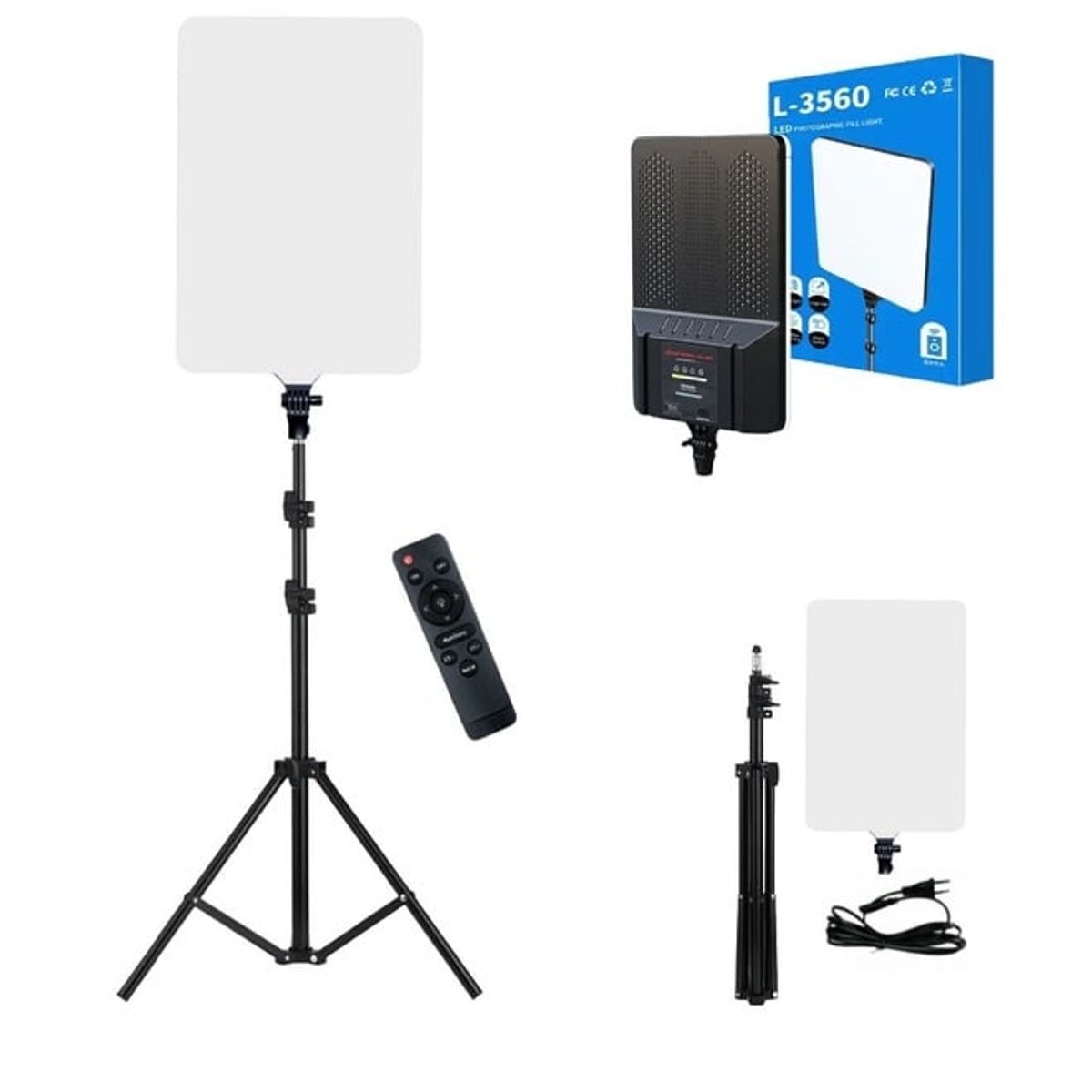 GENERICO - Panel de Luz Led para Fotografía y Video con Tripode L-3560